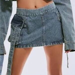 NWT, PrettyLittleThing Denim Mini Skirt, Size 8
